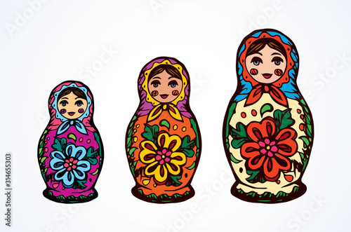 Vector drawing. Nested doll
