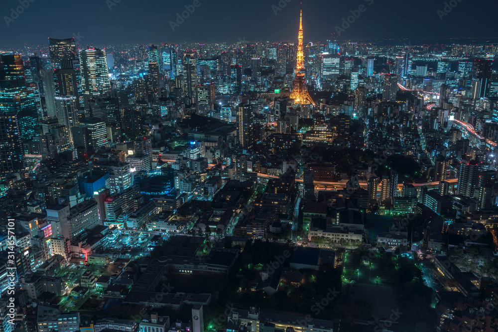 Tokyo Tower, Japan - communication and observation tower. Tokyo Tower, Japan - communication and observation tower.