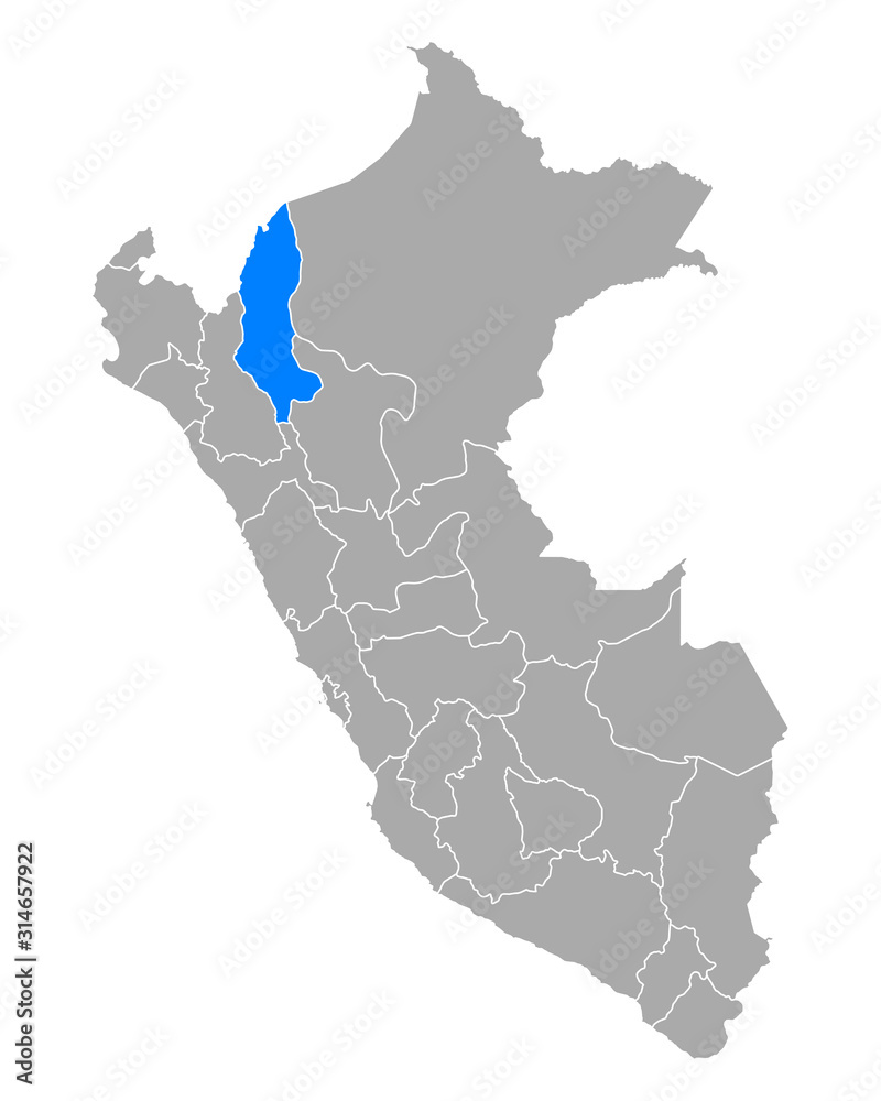 Karte von Amazonas in Peru