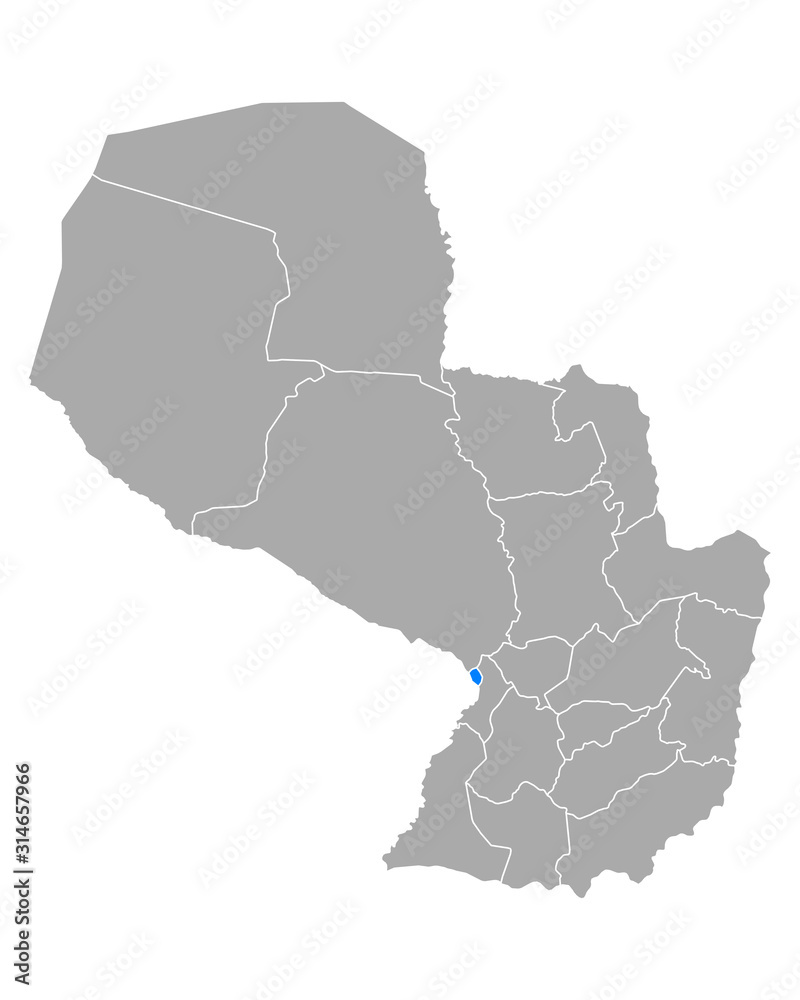 Fototapeta premium Karte von Asuncion in Paraguay