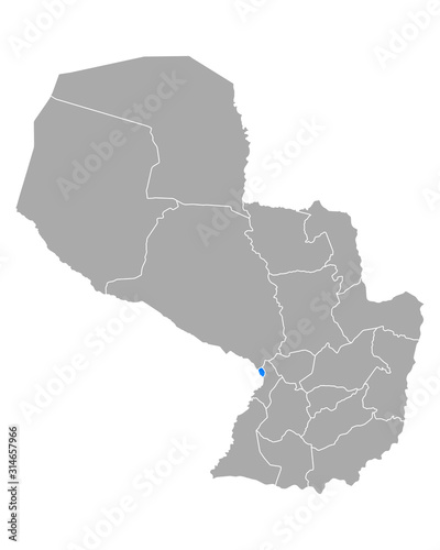 Karte von Asuncion in Paraguay