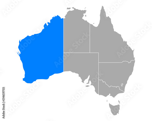 Karte von Western Australia in Australien