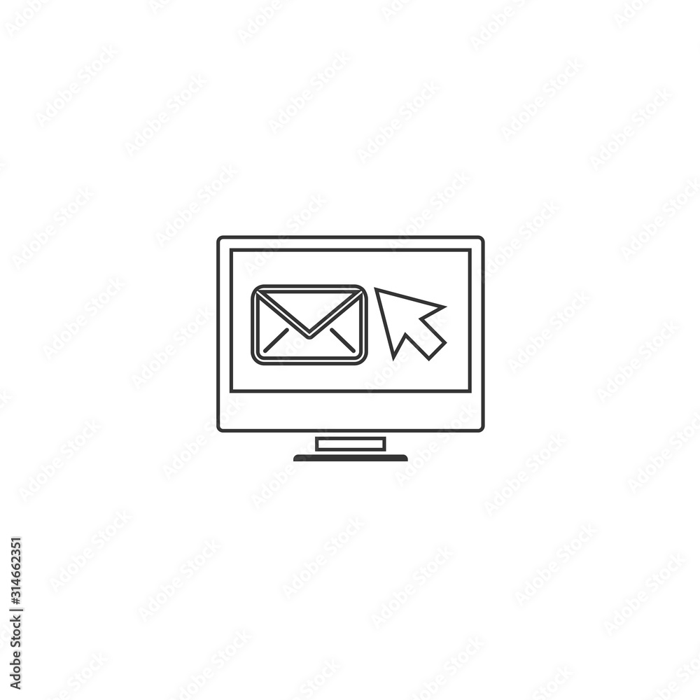 email on computer icon vector illustration for graphic design and websites email on computer icon vector illustration for graphic design and websites