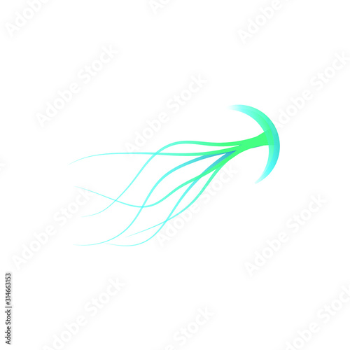 Unique jellyfish logo, illustration, vector