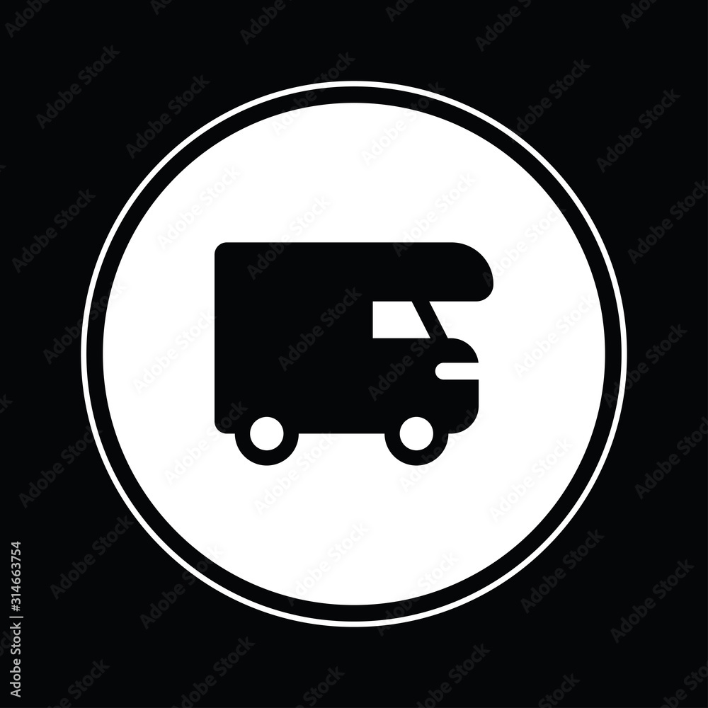 Camper truck icon illustration isolated vector sign symbol Camper truck icon illustration isolated vector sign symbol