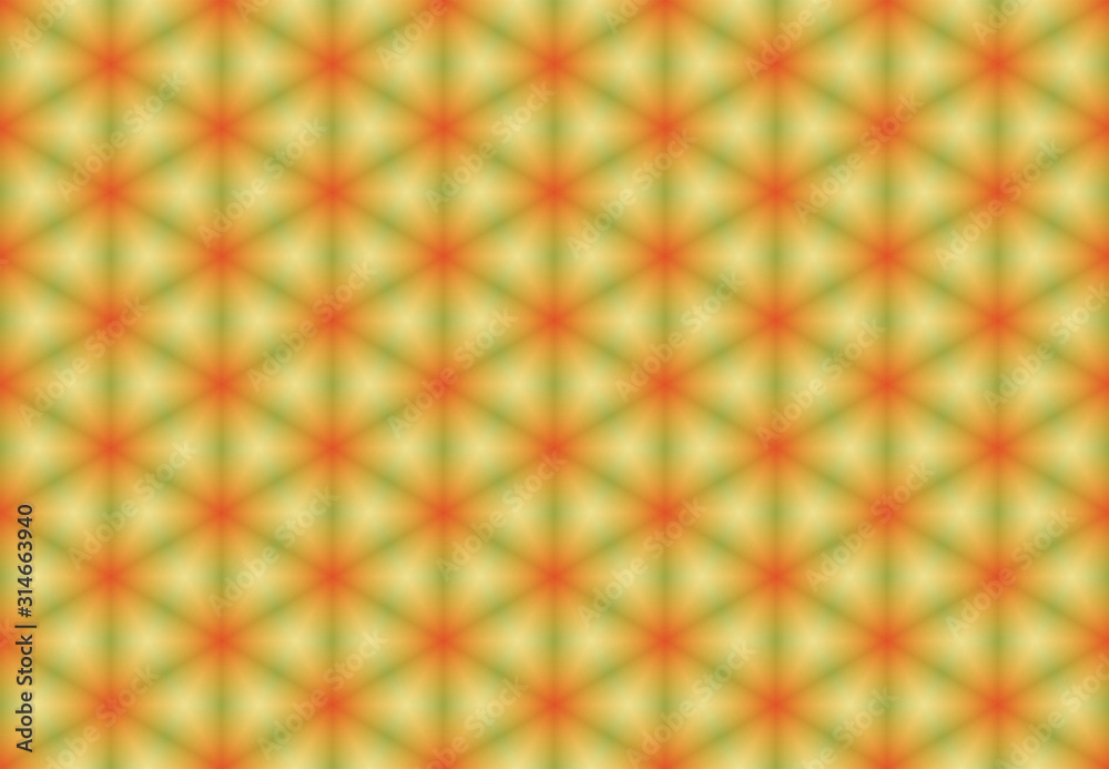Fototapeta premium Seamless geometric pattern design illustration. Background texture. Used gradient in yellow, green, red colors.