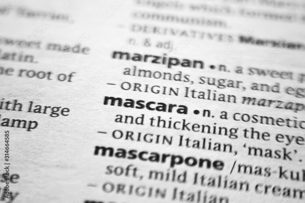 Word or phrase Mascara in a dictionary. Word or phrase Mascara in a dictionary.