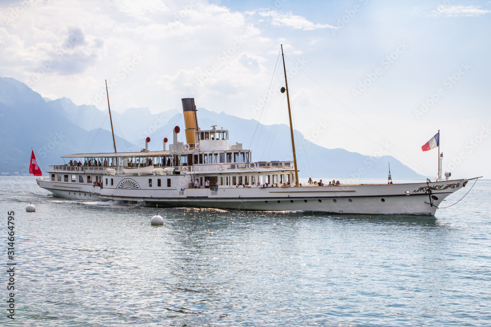 Cruiser ship, Geneva lake, Switzerland Cruiser ship, Geneva lake, Switzerland