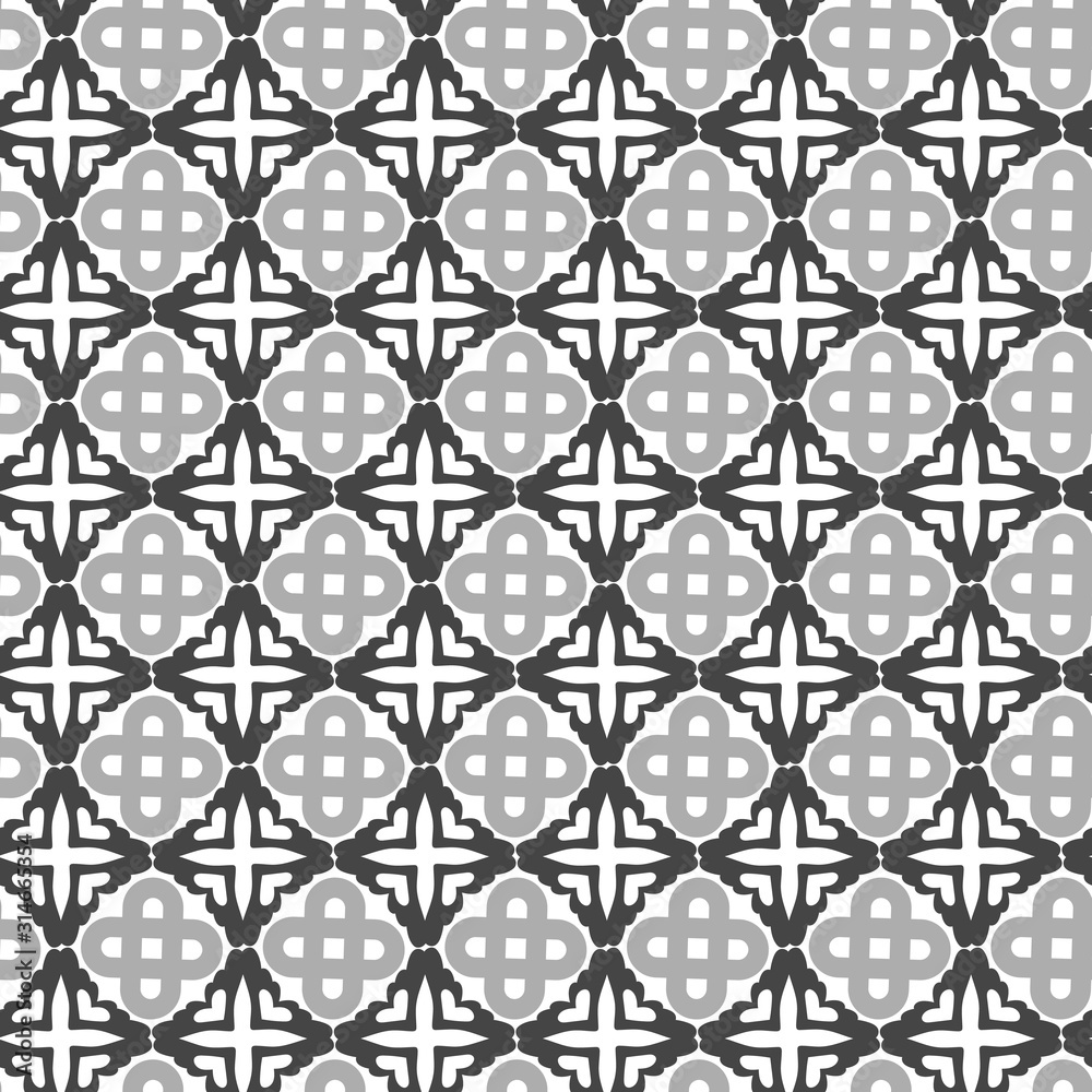 Artistic geometric pattern in gray tone for tiles/carpet/textile/fabric print. 