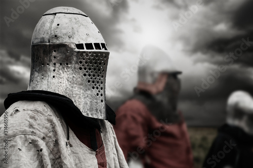 Valokuva Medieval knight in armor.