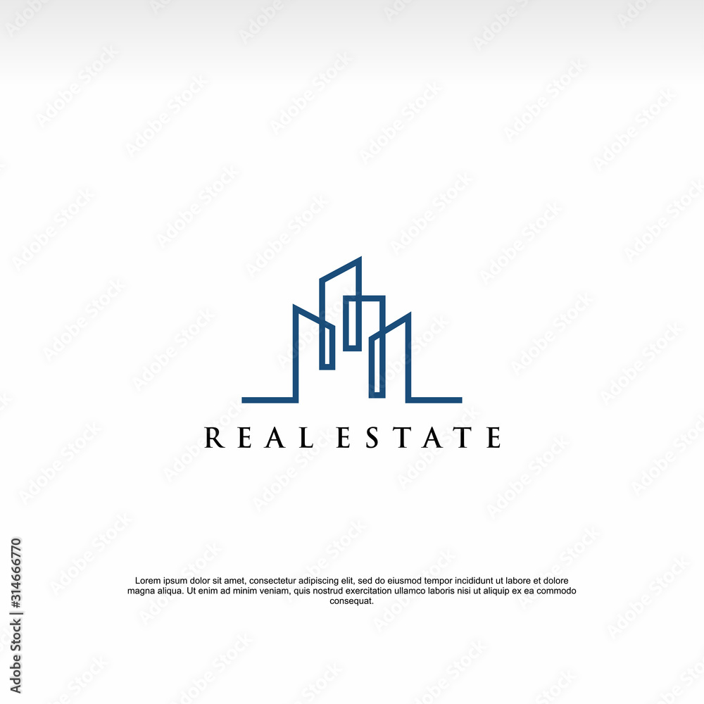 Real estate the logo with the skyline concept
