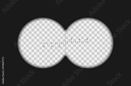 View binoculars with soft blurry edges.
