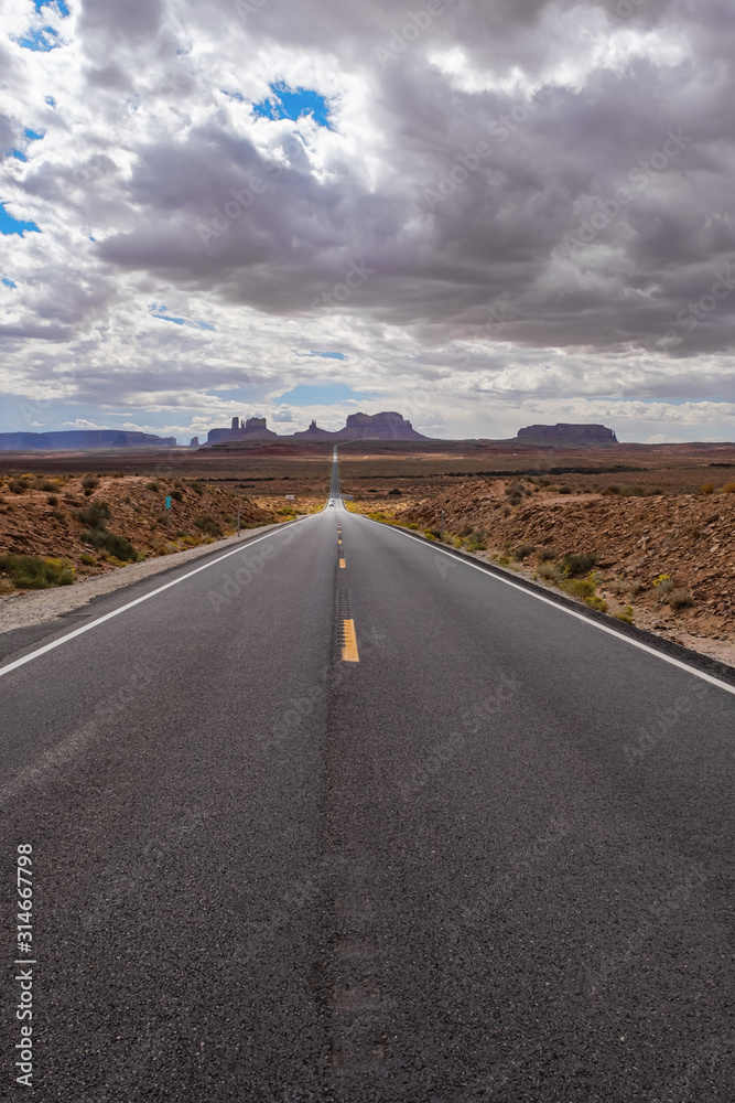 Naklejka premium Landscape of Monument valley. Navajo tribal park, USA.