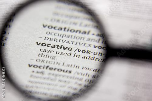 Photos Word or phrase Vocative in a dictionary.