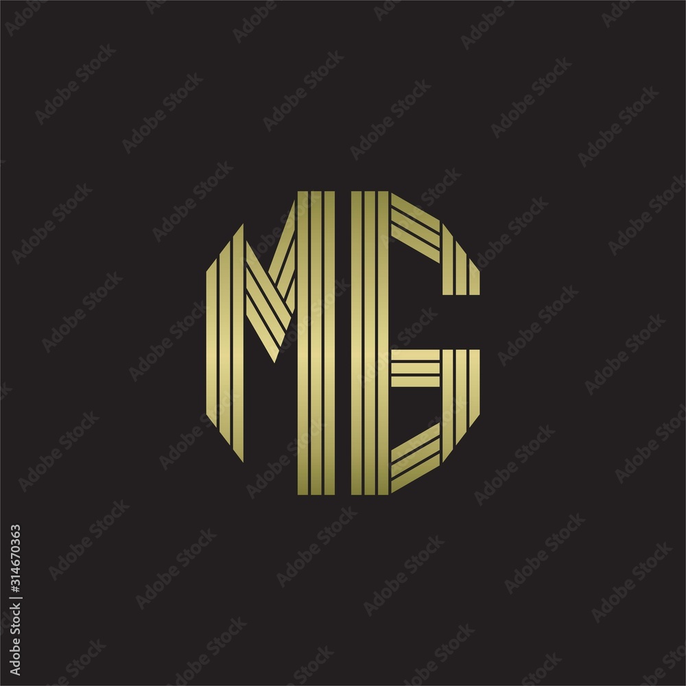 MG Logo Monogram with Emblem Line Style Isolated on Gold Colors Stock  Vector - Illustration of gold, style: 180746560