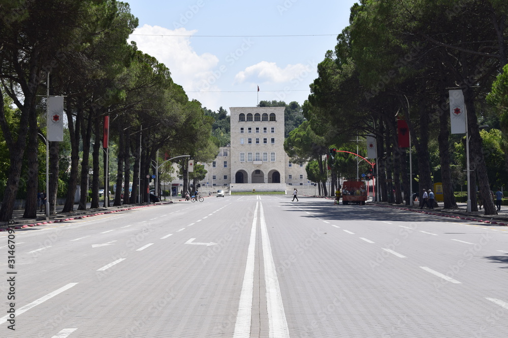 View of Mother Teresa square, Tirana, Albania
