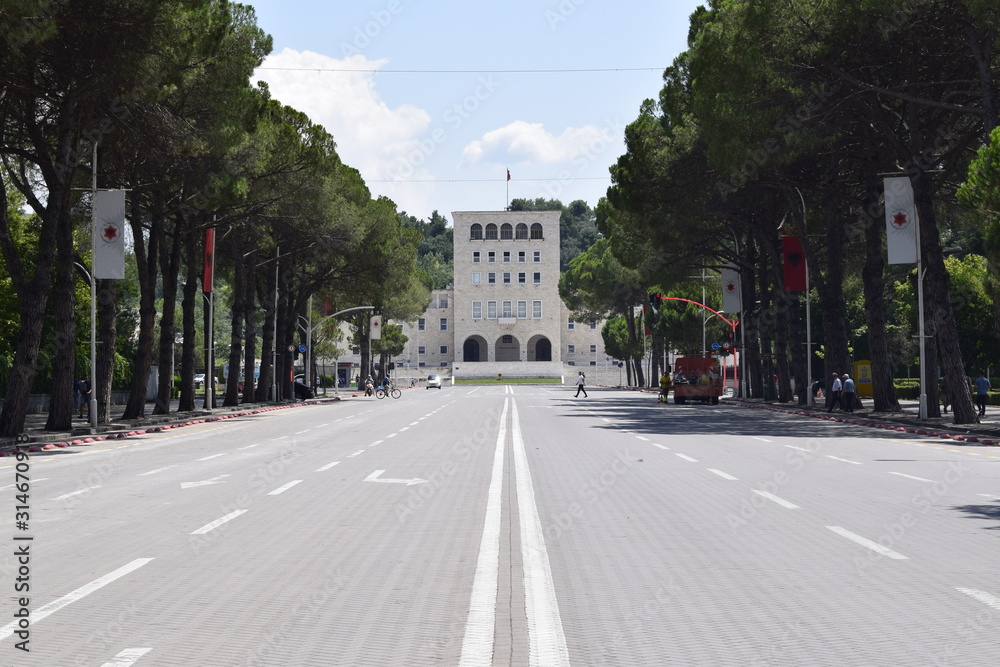View of Mother Teresa square, Tirana, Albania View of Mother Teresa square, Tirana, Albania