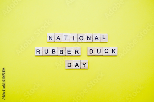 Words on plain background ; National Rubber Duck Day.