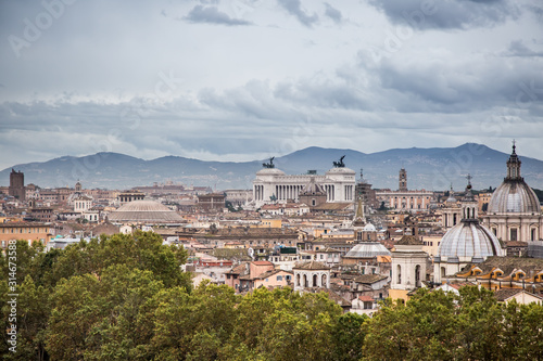 View of Rome from Castel Sant'Angelo, Italy.