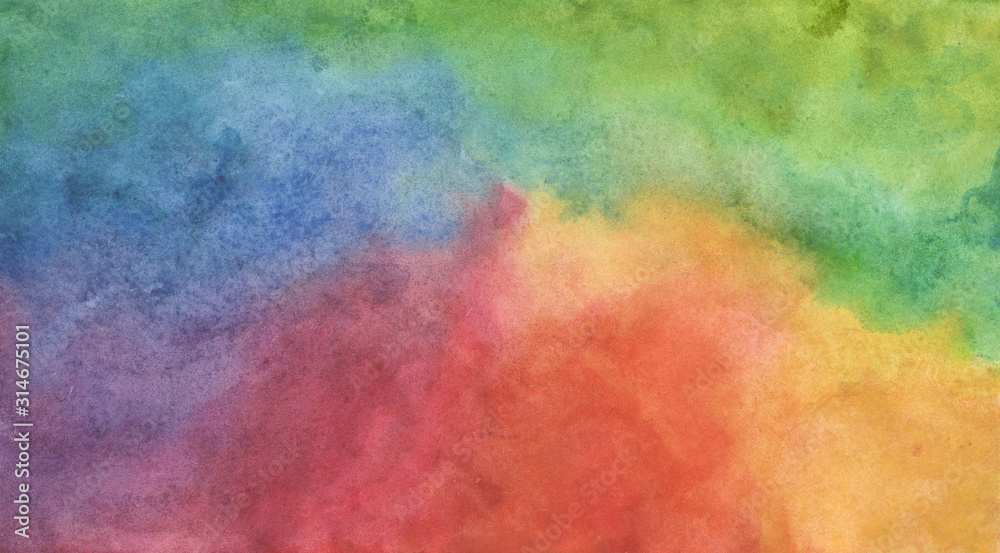 Rainbow colorful background in watercolor