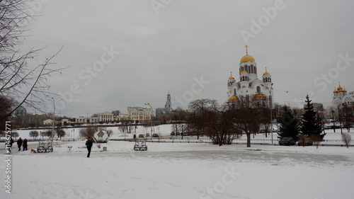 church in winter Yekaterinburg Russia