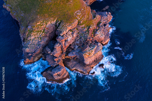 Aerial View, Punta Cueva Colina, Ecoparque Trasmiera, Arnuero  Municipality, Cantabria, Cantabrian Sea, Spain, Europe photo