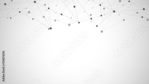 Abstract plexus background with connecting dots and lines. Global network connection  digital technology and communication concept.