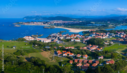 Aerial View, Isla, Arnuero Municipality, Comarca Trasmiera, Cantabria, Cantabrian Sea, Spain, Europe