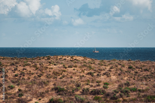 Beach in Salgados Portugal with Boat