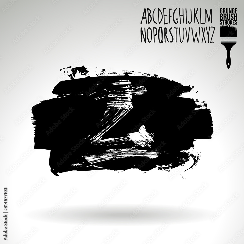 Black brush stroke and texture. Grunge vector abstract hand - painted element. Underline and border design. Black brush stroke and texture. Grunge vector abstract hand - painted element. Underline and border design.