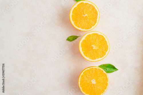 oranges for making juice  pattern  on a blue background