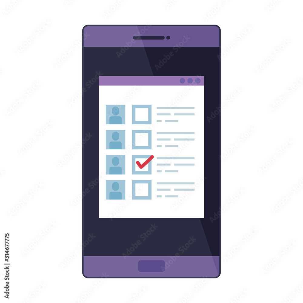 smartphone for vote online isolated icon vector illustration design smartphone for vote online isolated icon vector illustration design