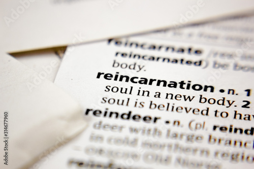 Принти на полотні Word or phrase reincarnation in a dictionary.