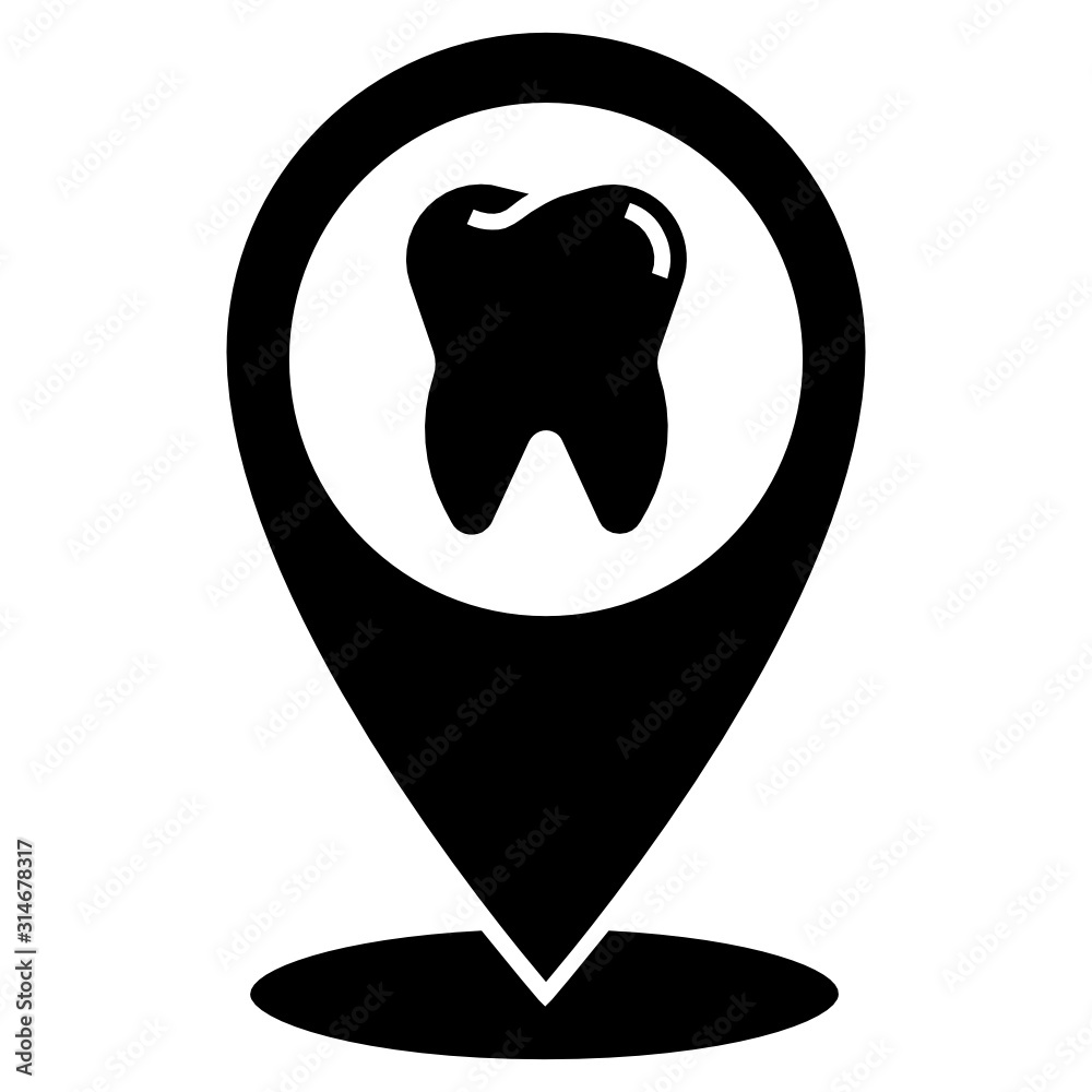 Dentist near me Concept, Dental Clinic GPS Location Ping Map Vector Icon  Design Stock Vector | Adobe Stock