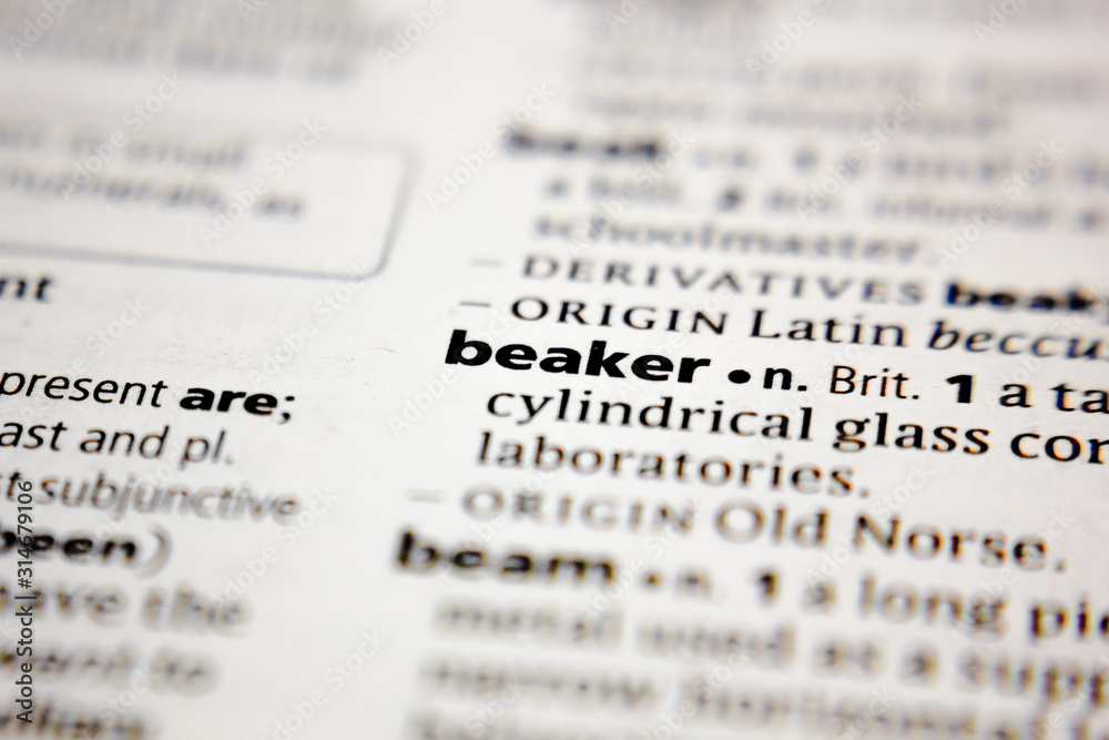 Word or phrase beaker in a dictionary.