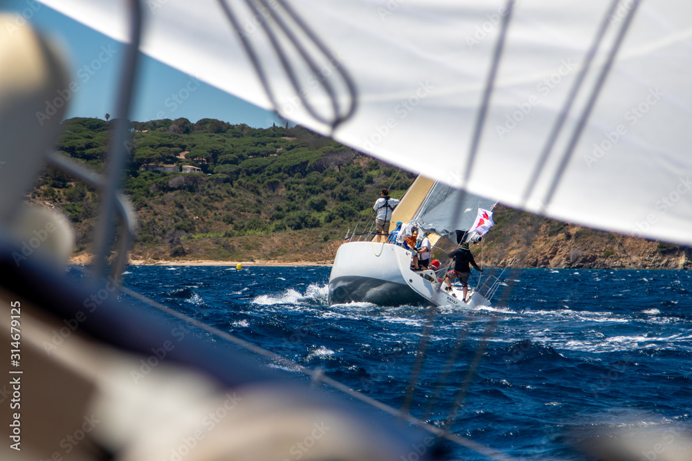 Naklejka premium Sailing action scenes