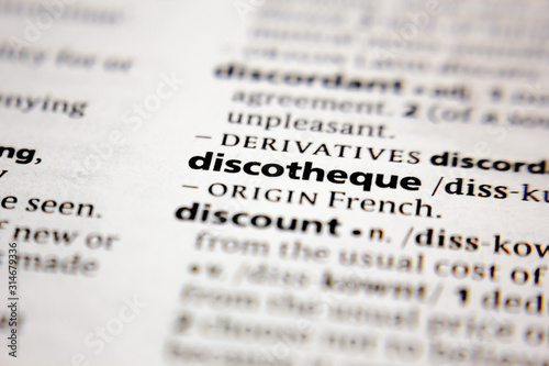 Word or phrase discotheque in a dictionary.