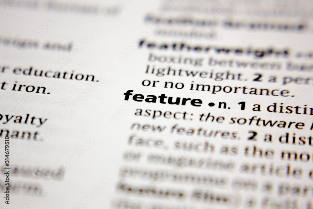 Word or phrase feature in a dictionary. Word or phrase feature in a dictionary.
