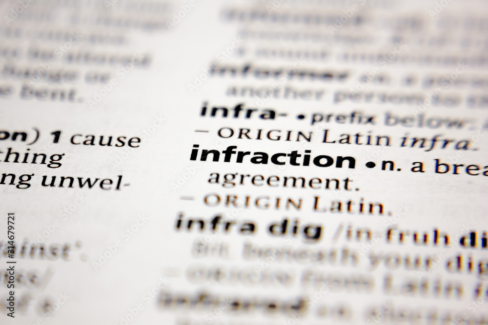 Word or phrase infraction in a dictionary. Word or phrase infraction in a dictionary.
