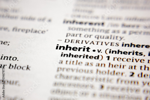 Word or phrase inherit in a dictionary.