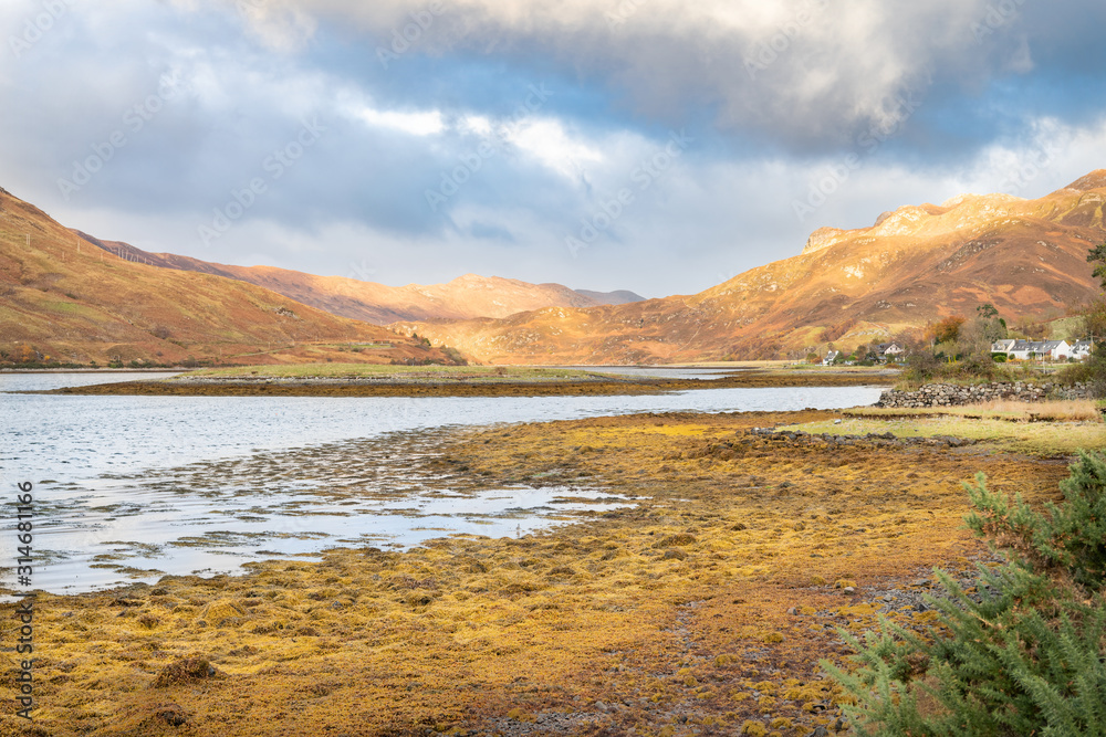Loch Long at Low water in Autumn from Dornie, Scotland