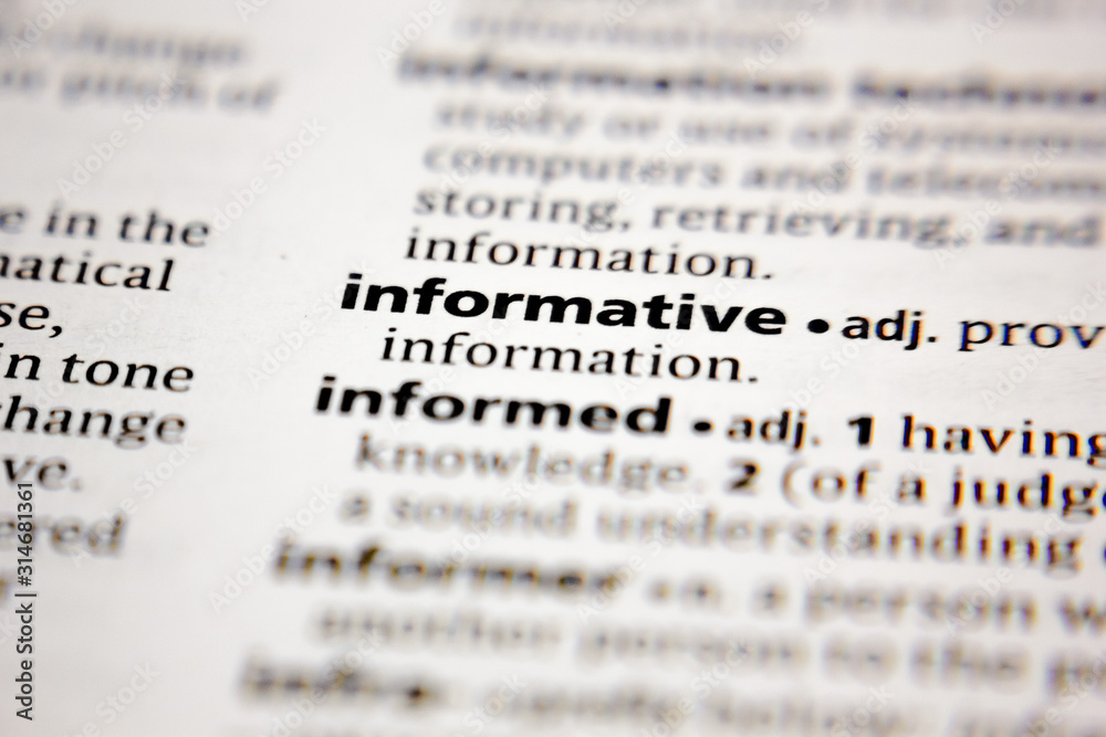 Word or phrase informative in a dictionary. Word or phrase informative in a dictionary.