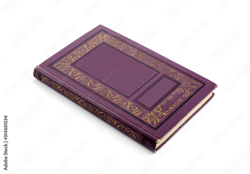 Book with hard cover isolated on white