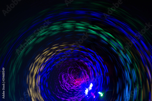 Lights in motion at night as an abstract background.