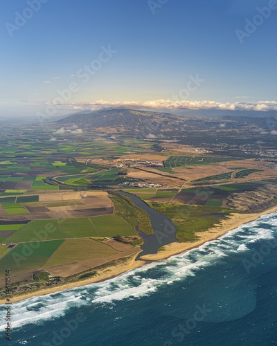 Vertical aerial shot of Salinas Valley in California, United States photo