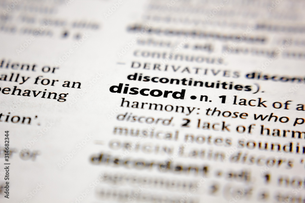 Word or phrase discord in a dictionary. Word or phrase discord in a dictionary.