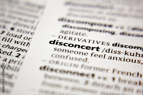 Word or phrase disconcert in a dictionary.