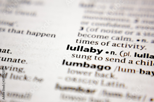 Word or phrase lullaby in a dictionary.