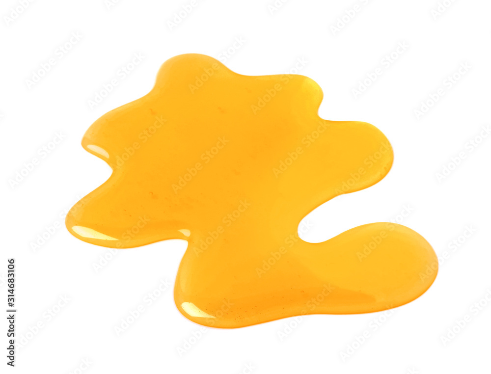 Spilled fresh sweet honey isolated of white Spilled fresh sweet honey isolated of white