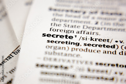 Word or phrase secrete in a dictionary.